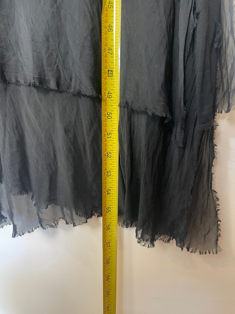 Siena Ruffle Black Tiered Sleeveless Maxi Dress - 100% Silk Layers - Picture 6 of 7